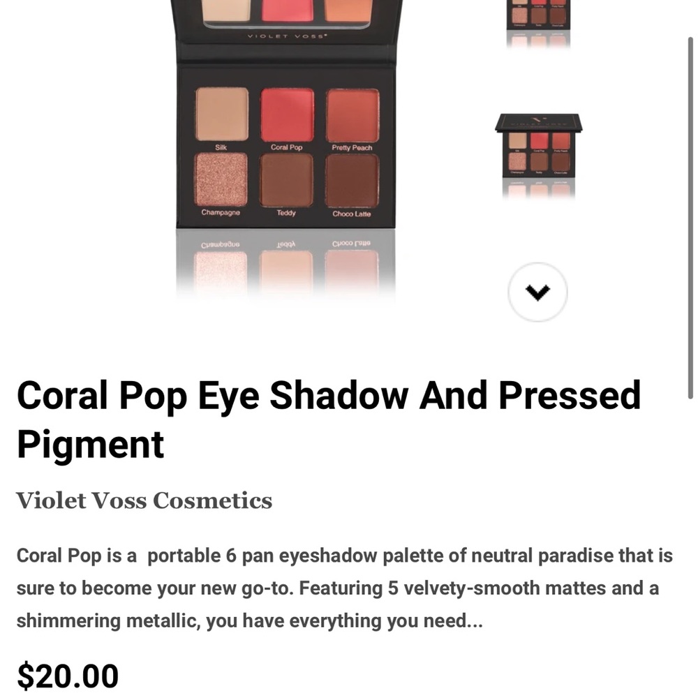 BRAND NEW VIOLET VOSS CORAL POP EYESHADOW PALETTE